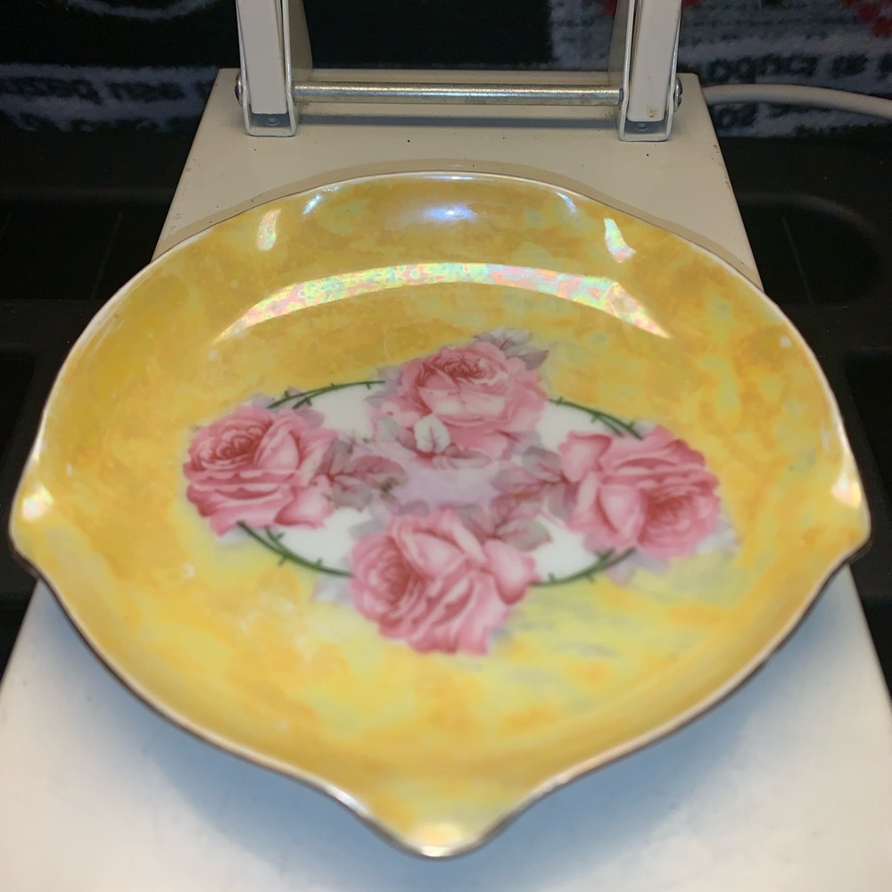 Vintage PM Bavaria Lusterware Hand Painted Ashtray